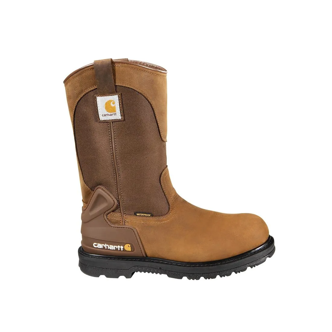 11" Heritage Steel-Toe Waterproof Wellington Pull On Work Boot Brown