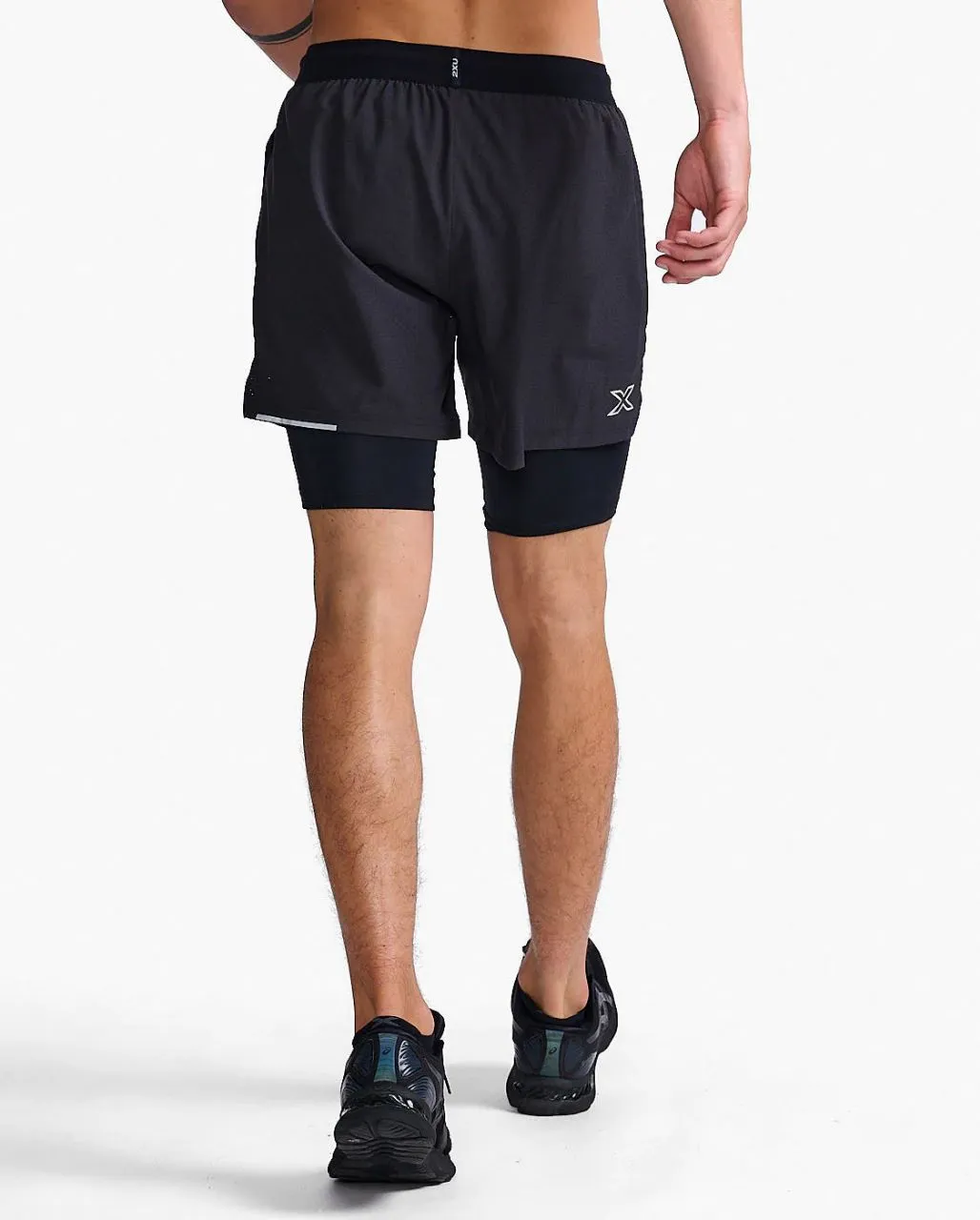 2XU Aero 2-In-1 5Inch Shorts | Black/Silver Reflective