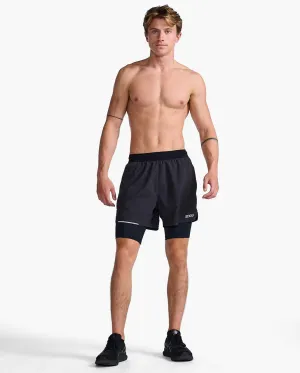 2XU Aero 2-In-1 5Inch Shorts | Black/Silver Reflective