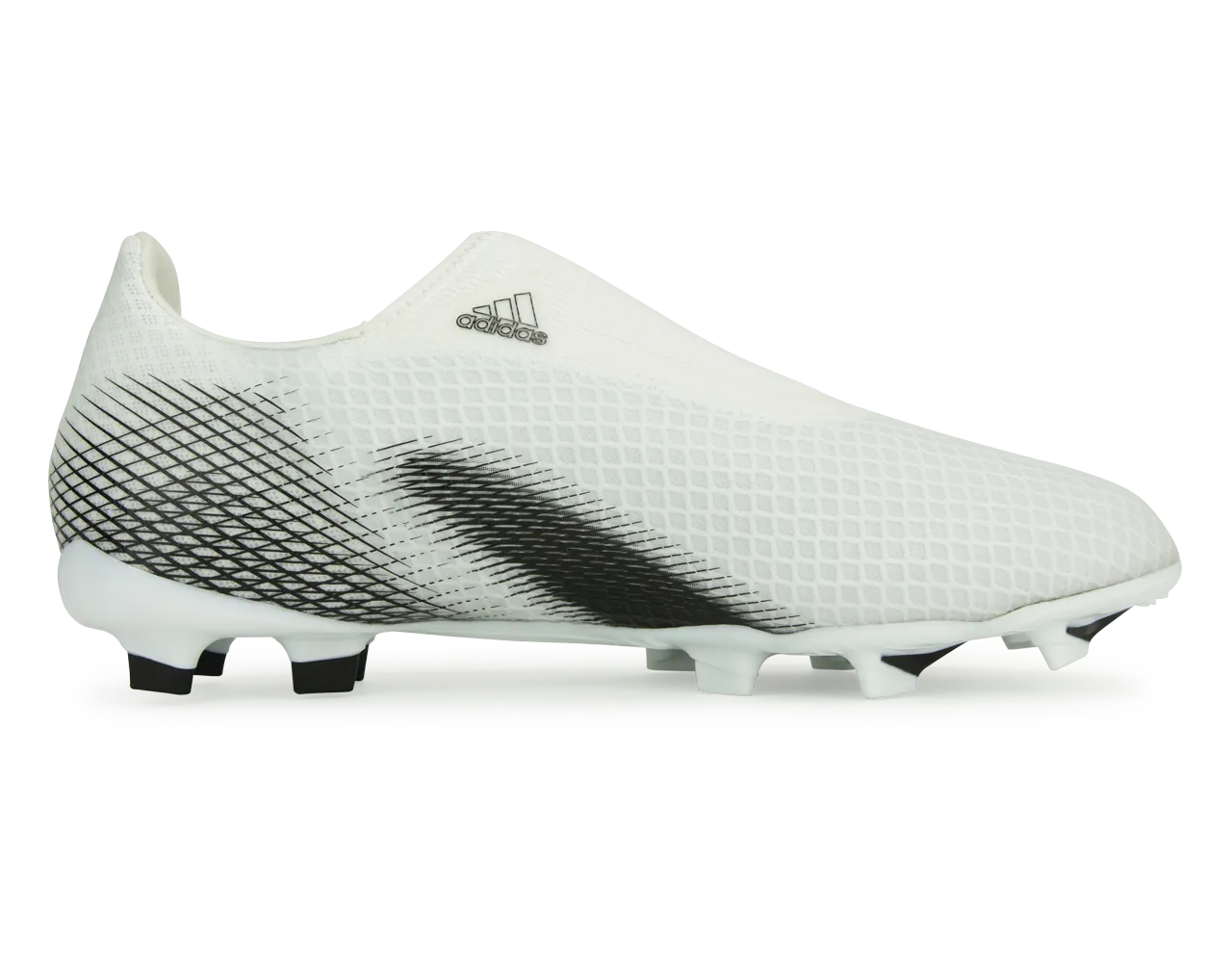 adidas Kids X Ghosted.3 Laceless FG White/Core Black