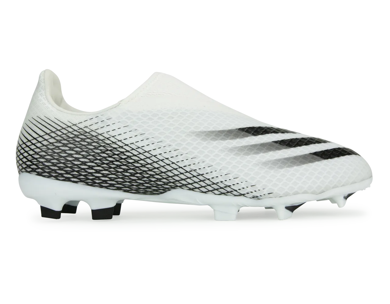 adidas Kids X Ghosted.3 Laceless FG White/Core Black