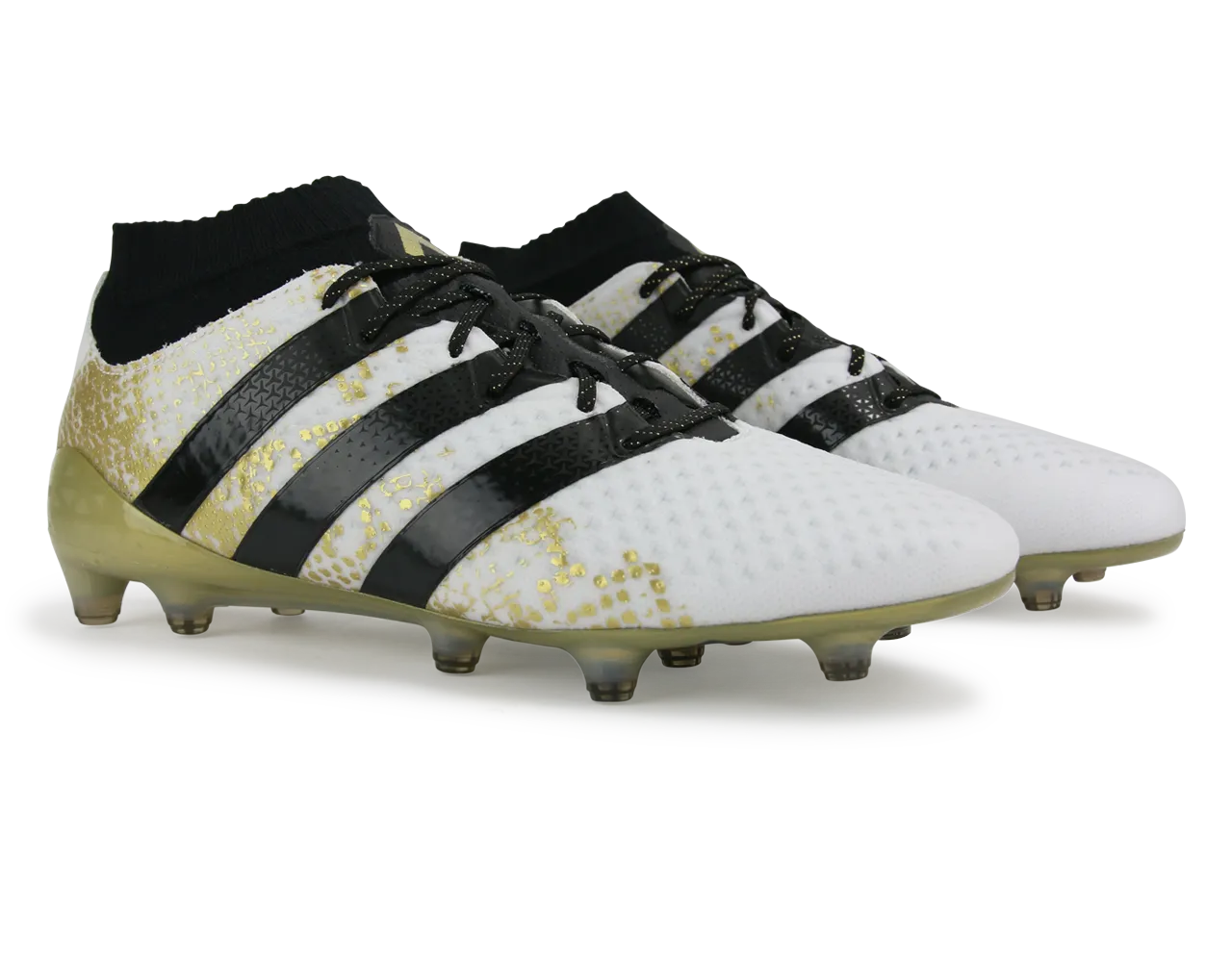 adidas Men's ACE 16.1 Primeknit  FG White/Core Black/Gold Metalic