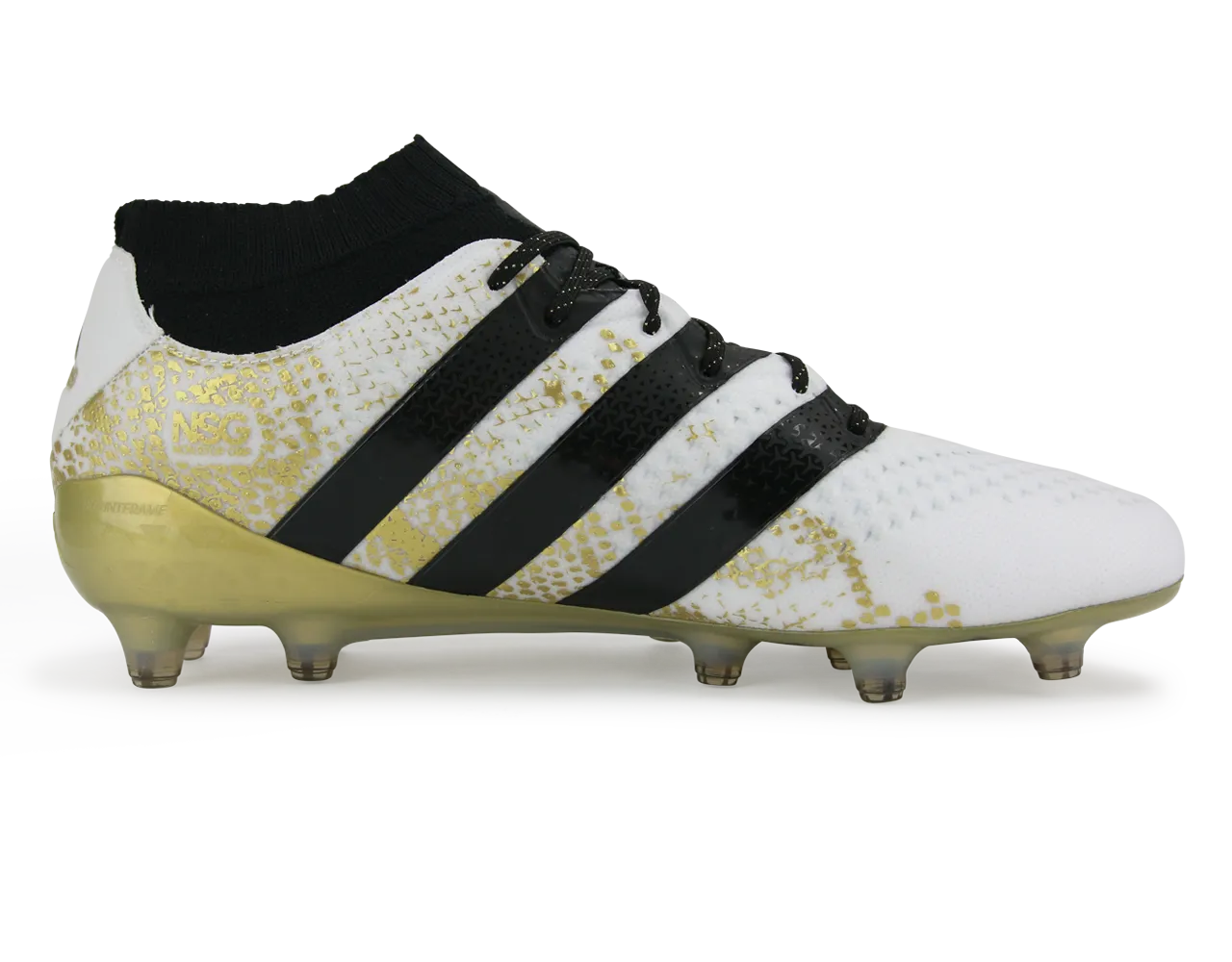 adidas Men's ACE 16.1 Primeknit  FG White/Core Black/Gold Metalic