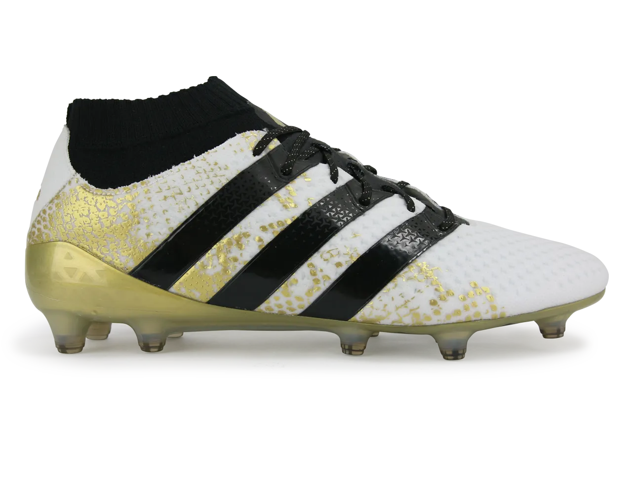 adidas Men's ACE 16.1 Primeknit  FG White/Core Black/Gold Metalic