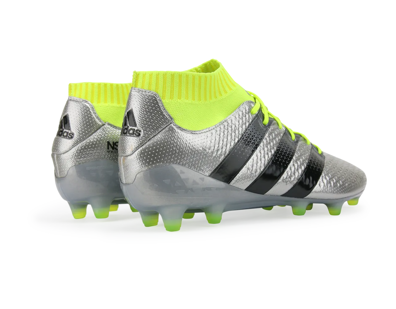 adidas Men's ACE 16.1 Primeknit FG/AG Silver Metalic/Core Black/Solar Yellow