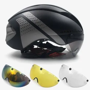 Aero Helmet Time Trial Cycling Helmet Men/Women  w/goggles