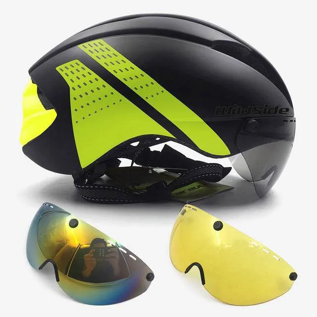 Aero Helmet Time Trial Cycling Helmet Men/Women  w/goggles