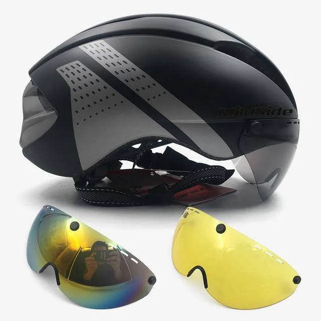 Aero Helmet Time Trial Cycling Helmet Men/Women  w/goggles