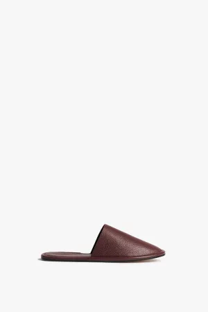 Amelia Leather Mule in Burgundy