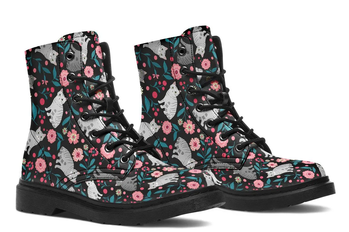 American Short hair Cat Flower Boots