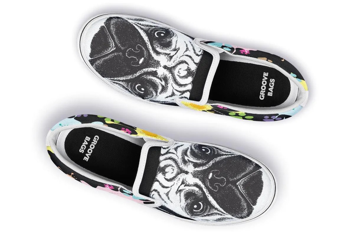 Artsy Pug Slip-On Shoes