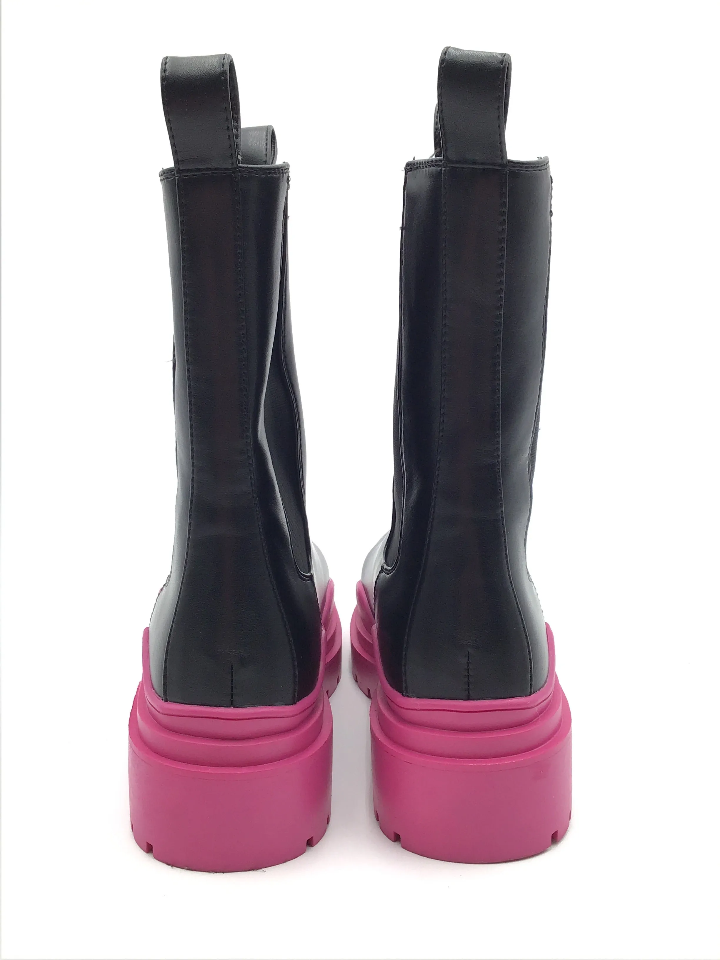 Boots Combat By Clothes Mentor In Black & Pink, Size: 7