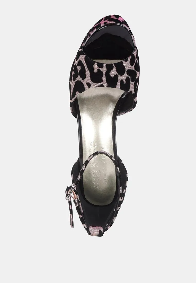 Brigitte Leopard Print Peep Toe Stiletto Sandal