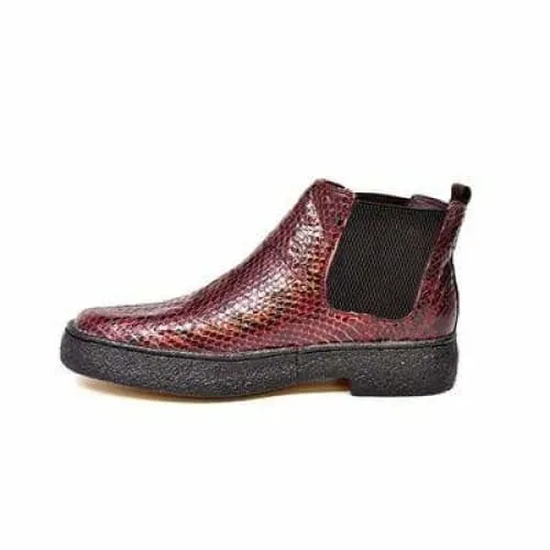 British Walkers Soho Men's Burgundy Snake Skin Custom Made Boots