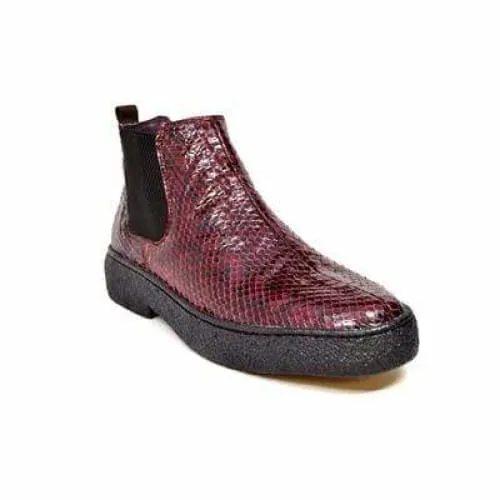 British Walkers Soho Men's Burgundy Snake Skin Custom Made Boots