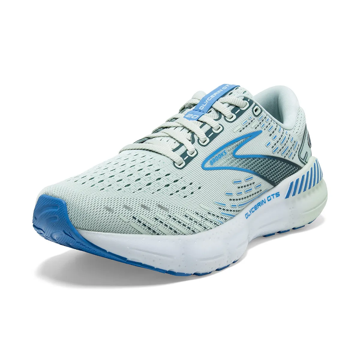 Womens Brooks Glycerin GTS 20 Running Shoes - Blue Glass/Marina/Legion Blue