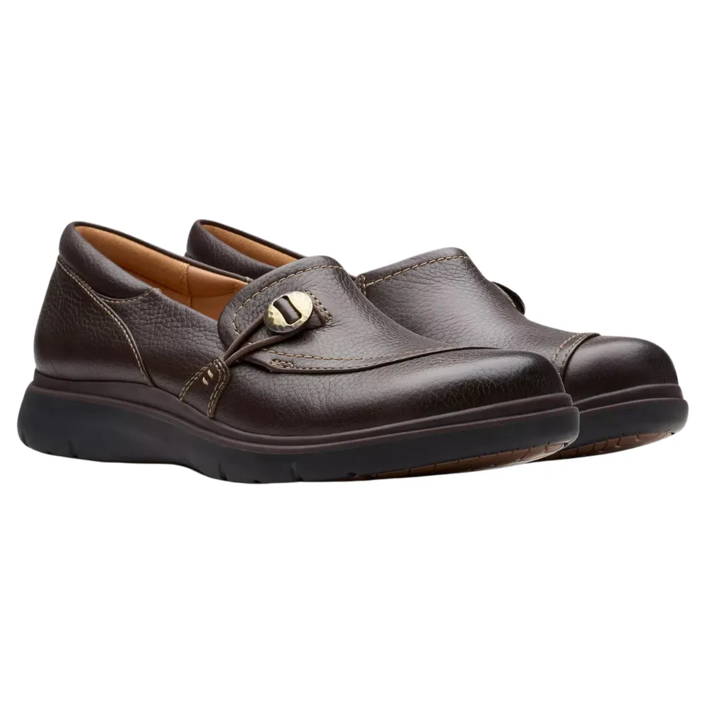 Clarks Certina Ease Dark Brown Leather Slip-On (Women's)