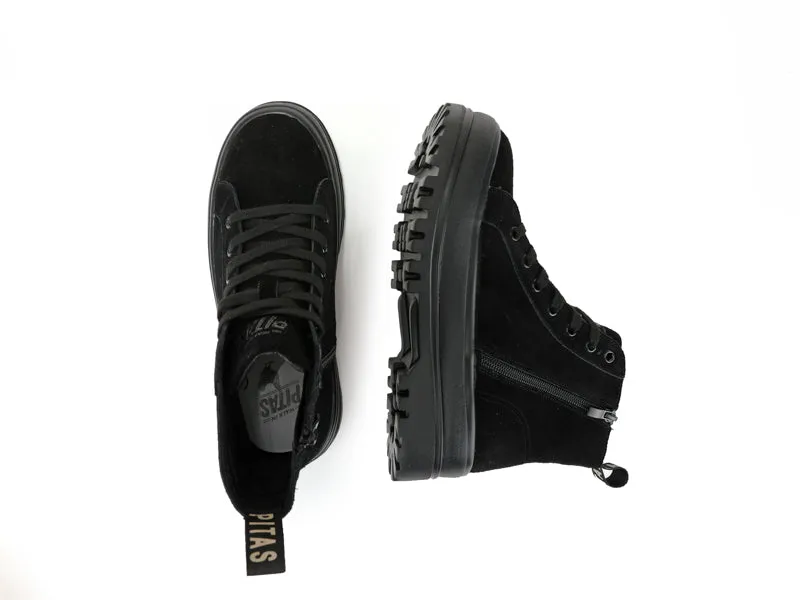 Combat Black Suede Lace Up Boots