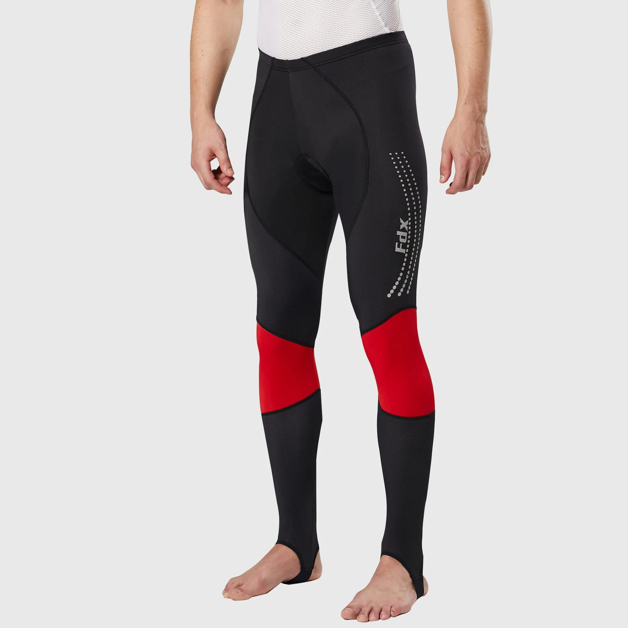 Fdx Thermodream Men's & Boy's Red Thermal Padded Cycling Tights