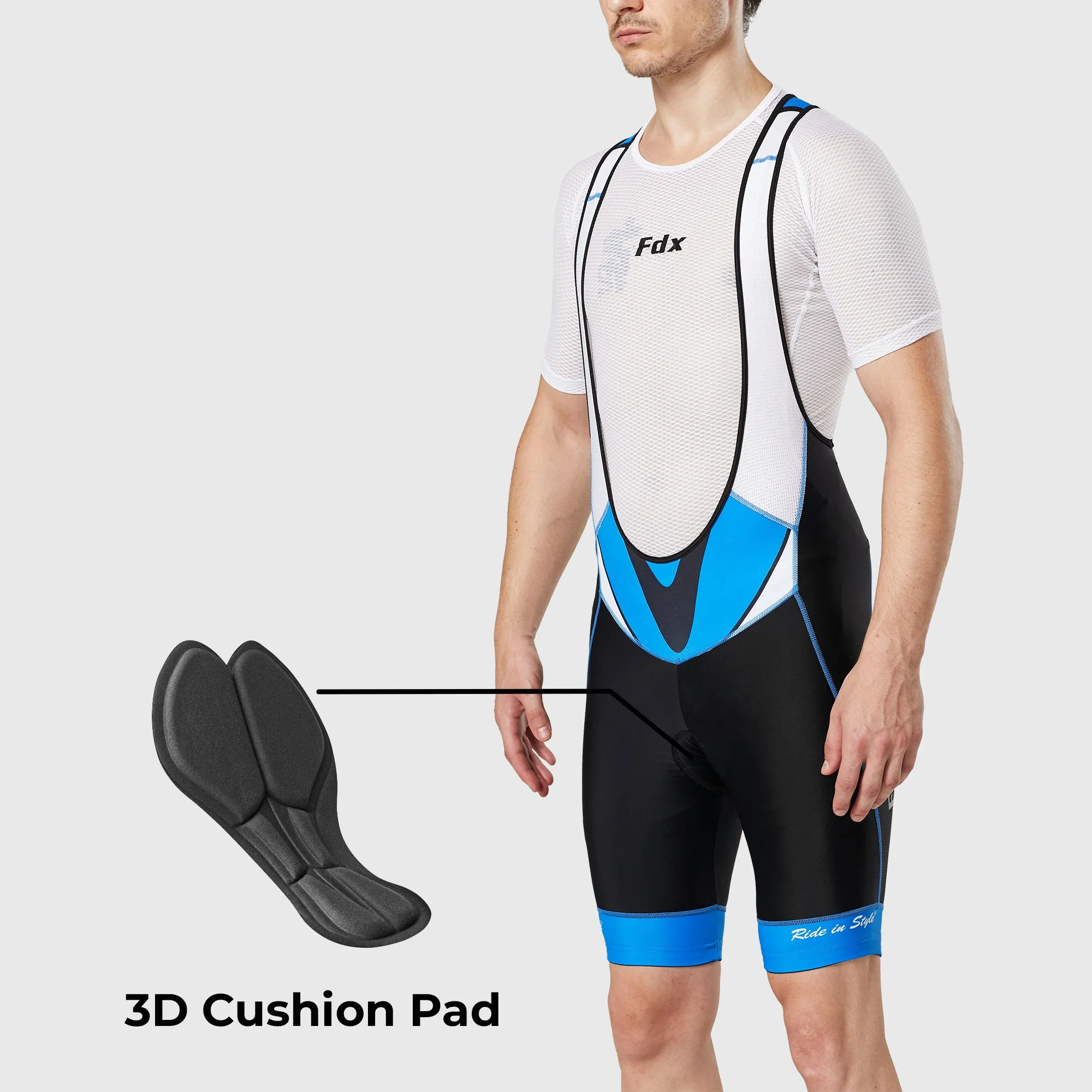 Fdx Velocity Blue Men's & Boy's Summer Cycling Bib Shorts