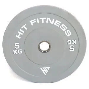 Hit Fitness 5kg Commercial Coloured Rubber Bumper Plate