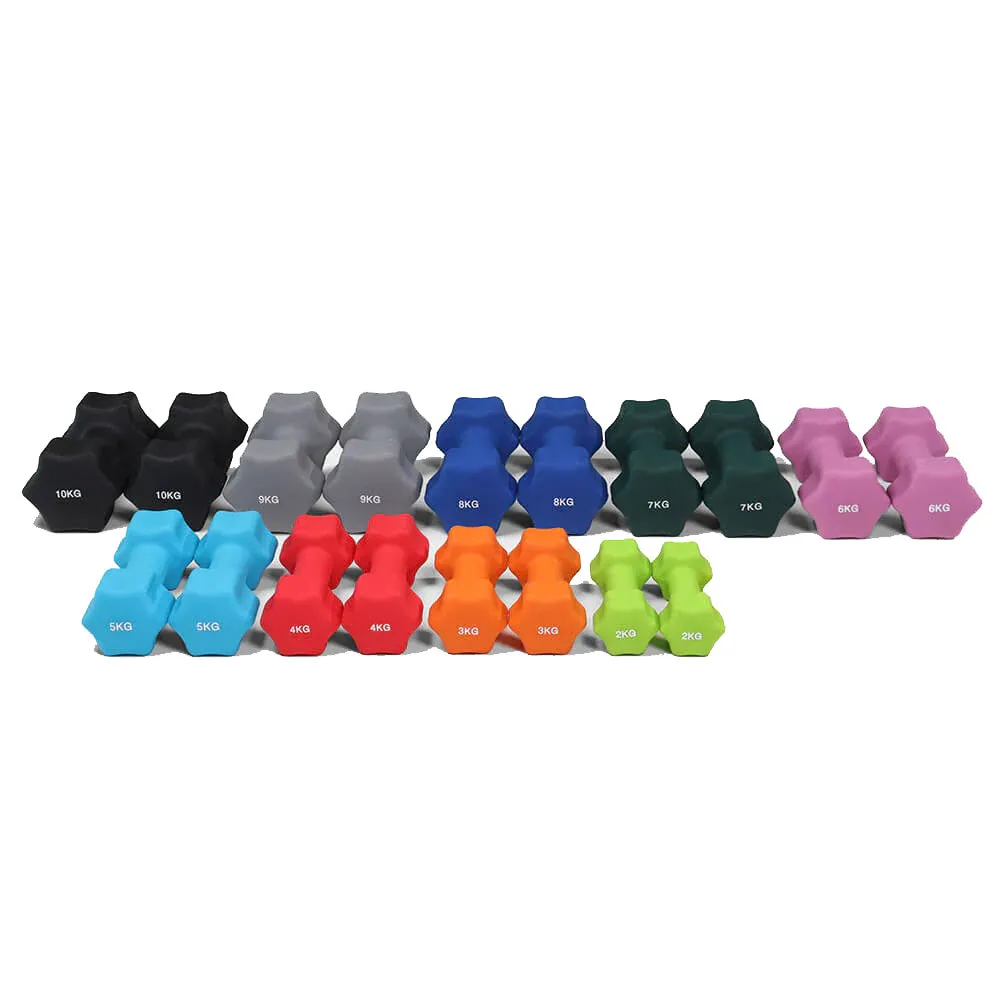 Hit Fitness Neoprene Studio Dumbbells | 2kg to 10kg Pack