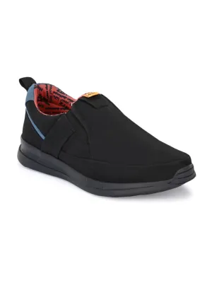 Hitz Men's Black Running Slip On Shoes