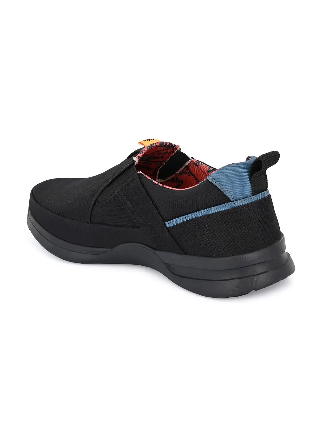 Hitz Men's Black Running Slip On Shoes