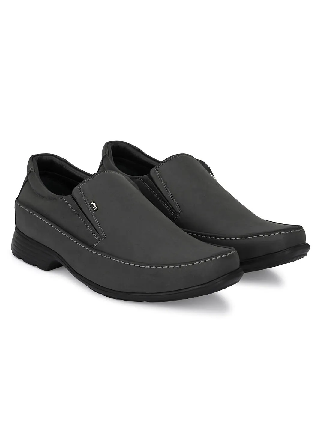 Hitz Men's Black Synthetic Slip-On Comfort Casual Shoes