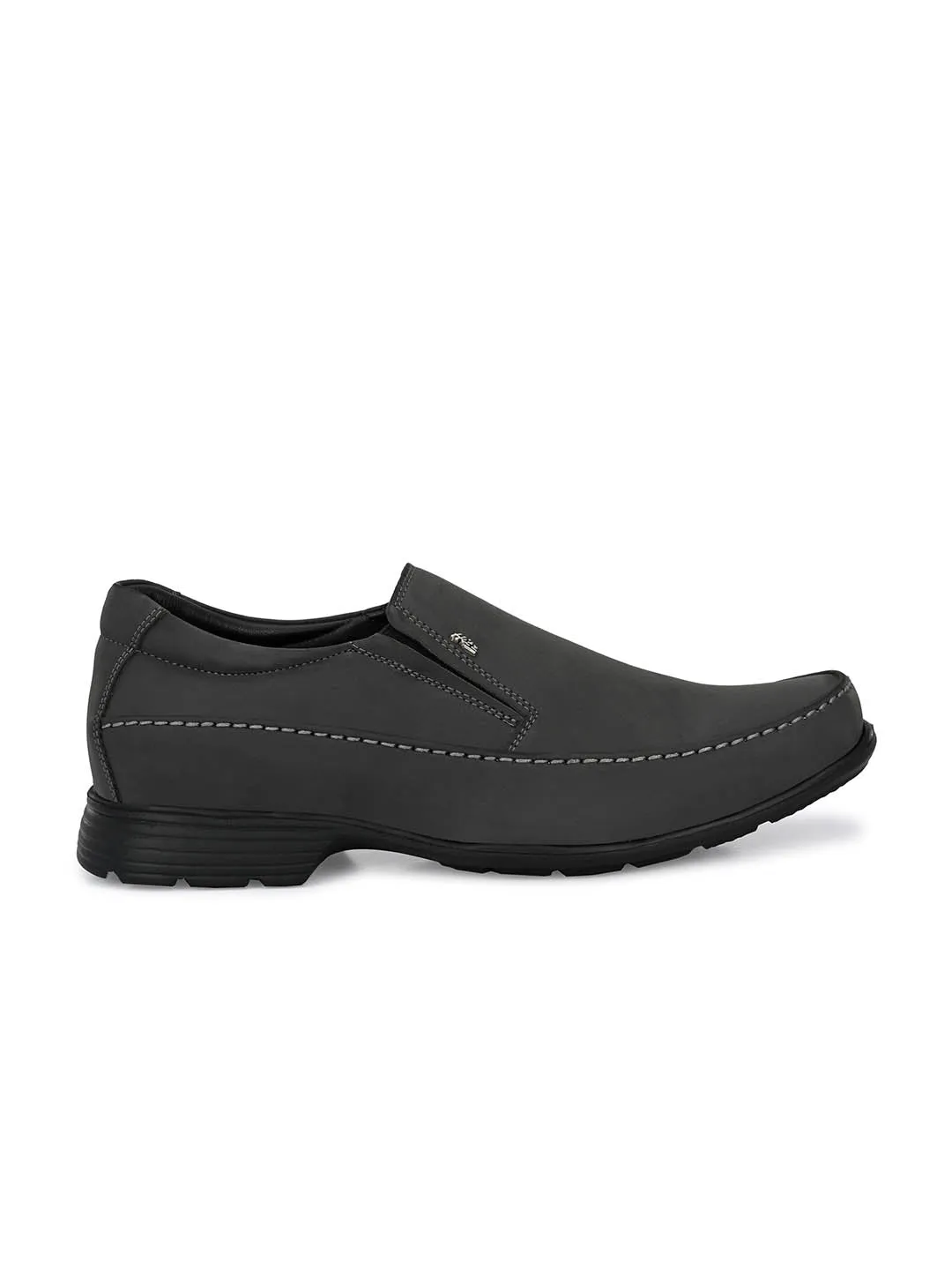 Hitz Men's Black Synthetic Slip-On Comfort Casual Shoes