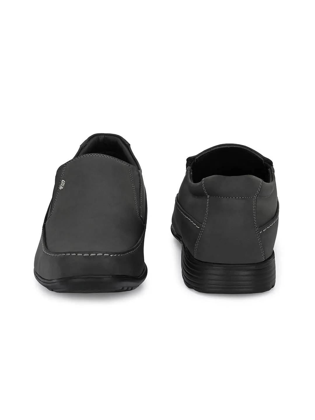 Hitz Men's Black Synthetic Slip-On Comfort Casual Shoes