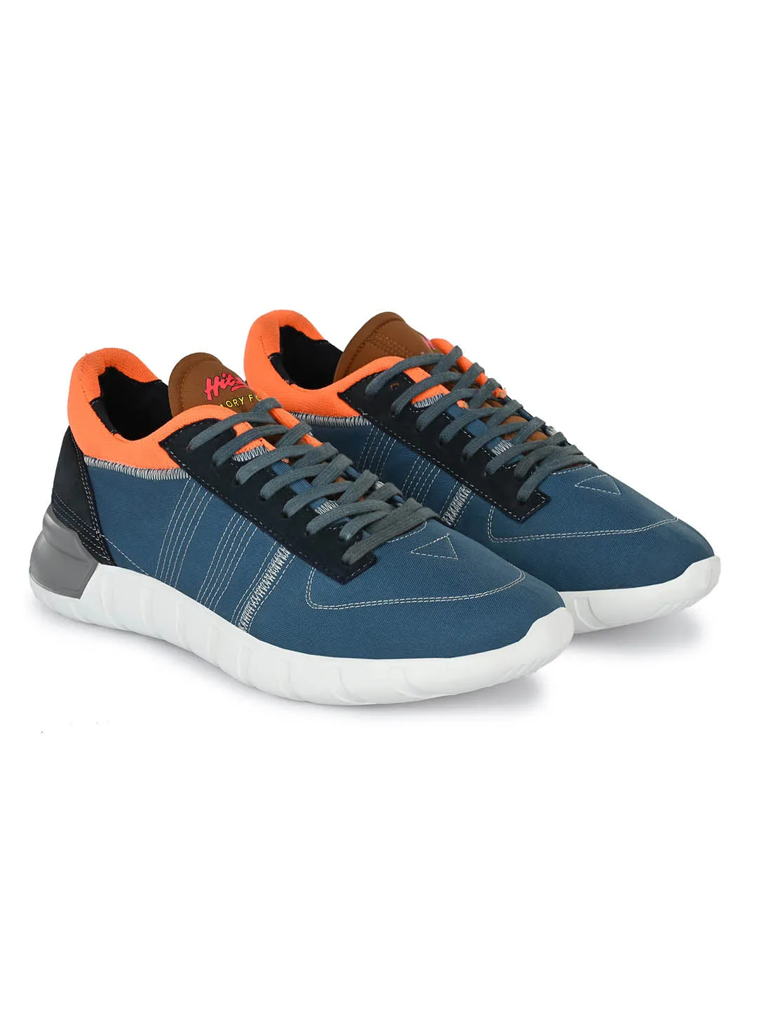 Hitz Men's Blue Lace-up Casual Sport Shoes