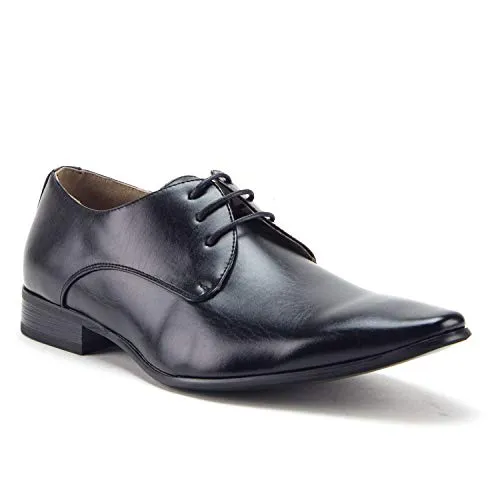 Men's Classic Pointy Toe Derby Lace Up Oxfords Dress Shoes