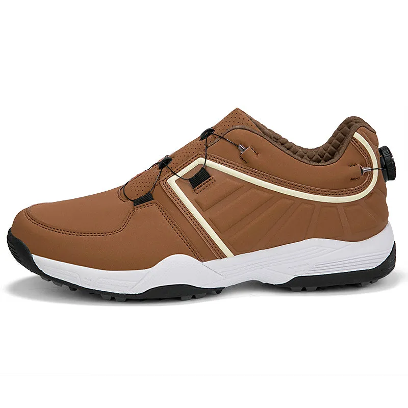 Men's Golf Shoes Quick Lacing Leather Golf Training Anti Slip Sneakers | G160