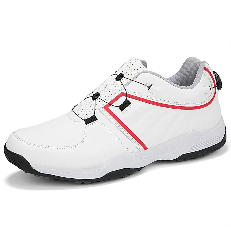 Men's Golf Shoes Quick Lacing Leather Golf Training Anti Slip Sneakers | G160