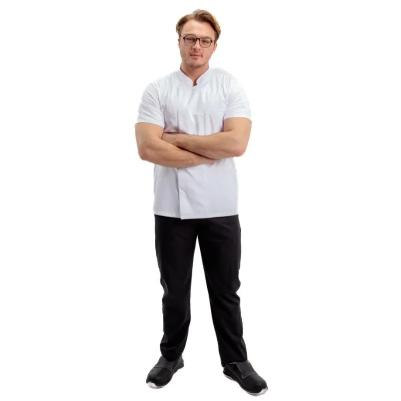 Mens Premium Short Sleeve White Chef Coat - MANELLI