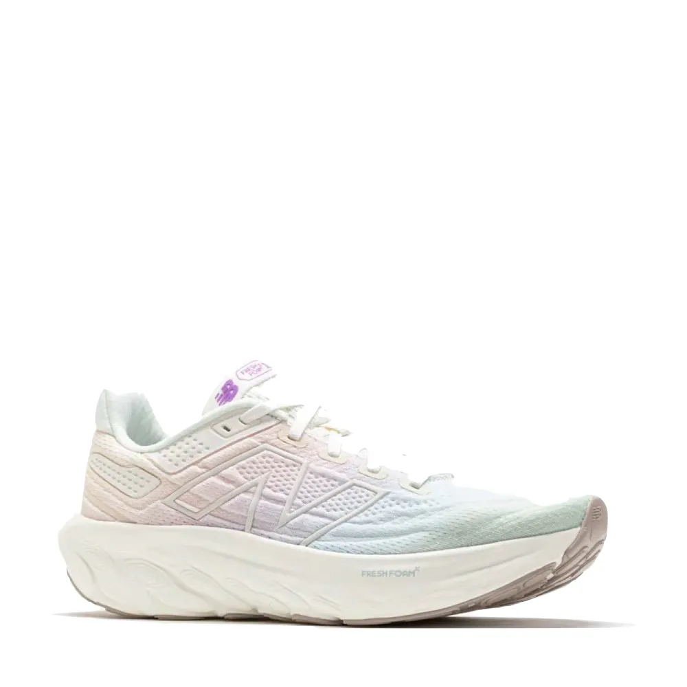 New Balance Womens Fresh Foam X 1080v13 Running Shoes - Sea Salt/Purple Fade/Blue Colorway