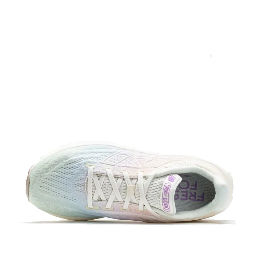 New Balance Womens Fresh Foam X 1080v13 Running Shoes - Sea Salt/Purple Fade/Blue Colorway