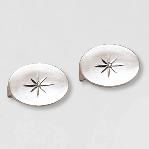 Oval Cuff Links w/ 1pt Diamond