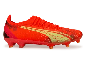 PUMA Men's Ultra Ultimate FG/AG Coral/Black