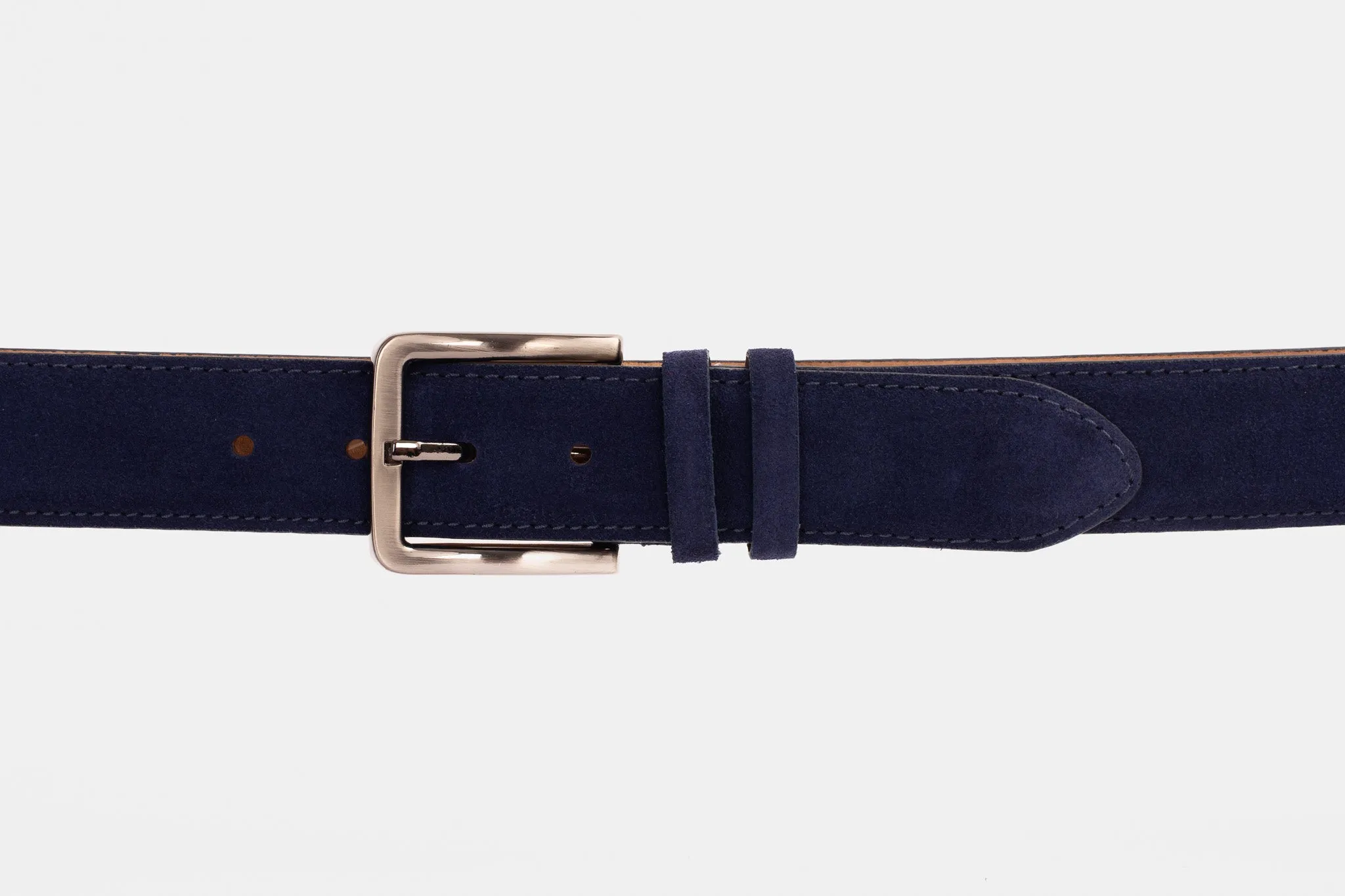 The Bari Navy Suede Leather Belt