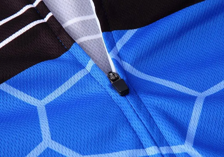 WOSAWE Blue White Long Sleeve Cycling Jersey Set