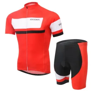 XINTOWN Red White Short Sleeve Cycling Jersey Set