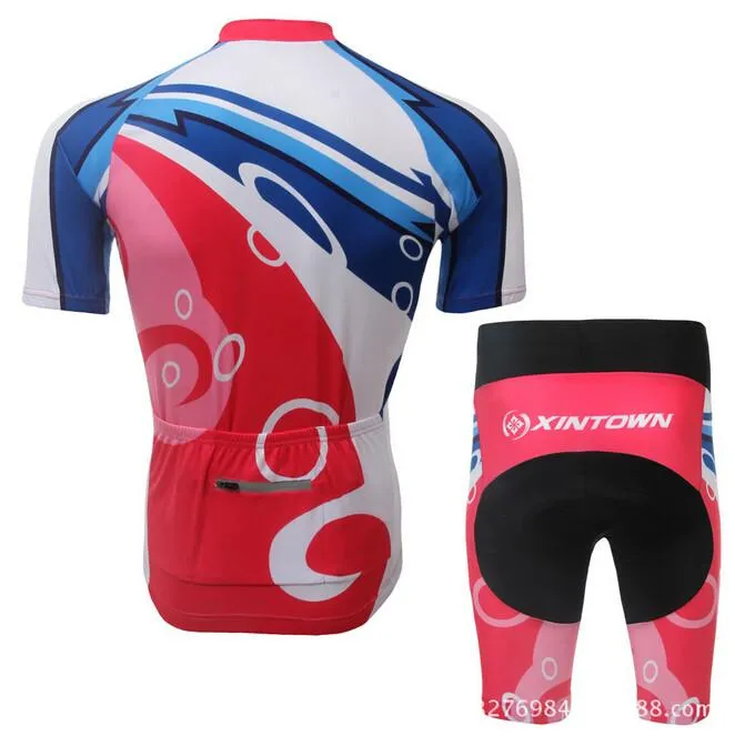 XINTOWN Red White Short Sleeve Cycling Jersey Set